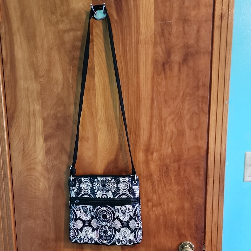 Black and White Patterned Crossbody Bag